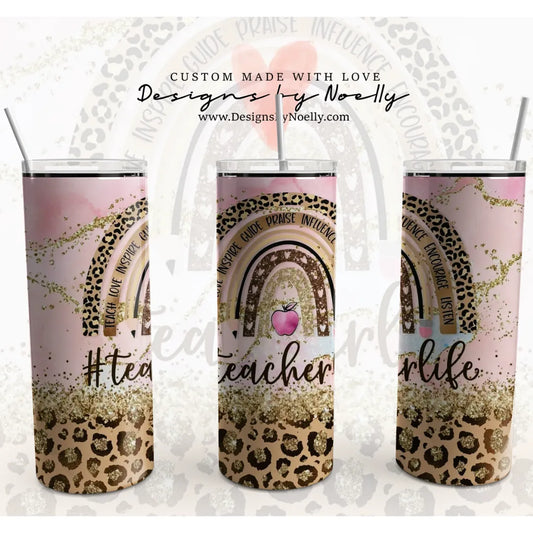 20oz Tumbler , Glitter, Rainbow, BOHO, Animal Print